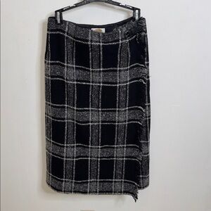 Vintage Talbots Black and White wool Plaid Pencil Skirt